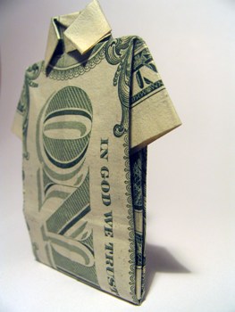 This photo of a shirt made of "dollar origami" created by Illinois photographer Piotr Bizior is a great representation of what drives entrepreneurs and the entrepreneurial spirit!